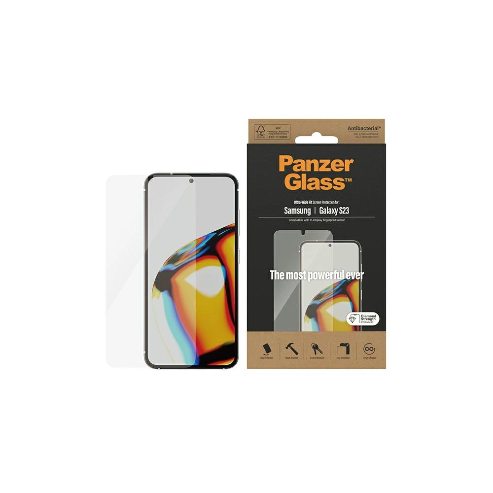 Hurtownia GSM - Tvrzené sklo PanzerGlass Ultra-Wide Fit Samsung Galaxy S23 Ochrana obrazovky 7322 - PZG370 - {ean13} - Hurt