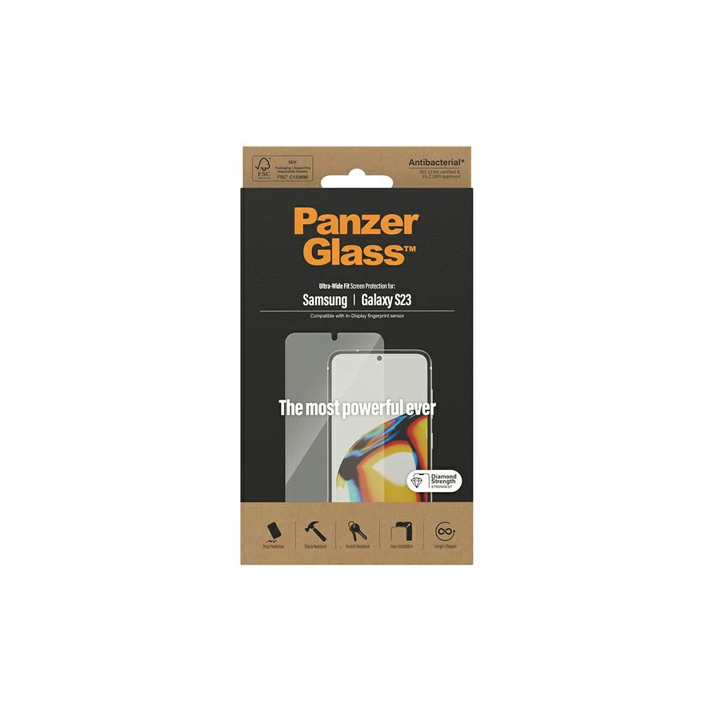 Hurtownia GSM - Tvrzené sklo PanzerGlass Ultra-Wide Fit Samsung Galaxy S23 Ochrana obrazovky 7322 - PZG370 - {ean13} - Hurt