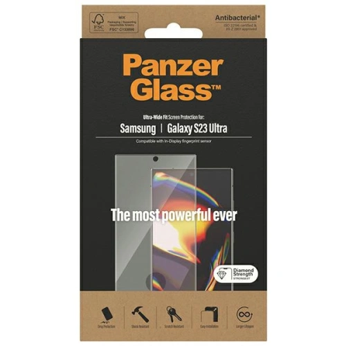 Szkło hartowane PanzerGlass Ultra-Wide Fit Samsung Galaxy S23 Ultra Screen Protection 7324