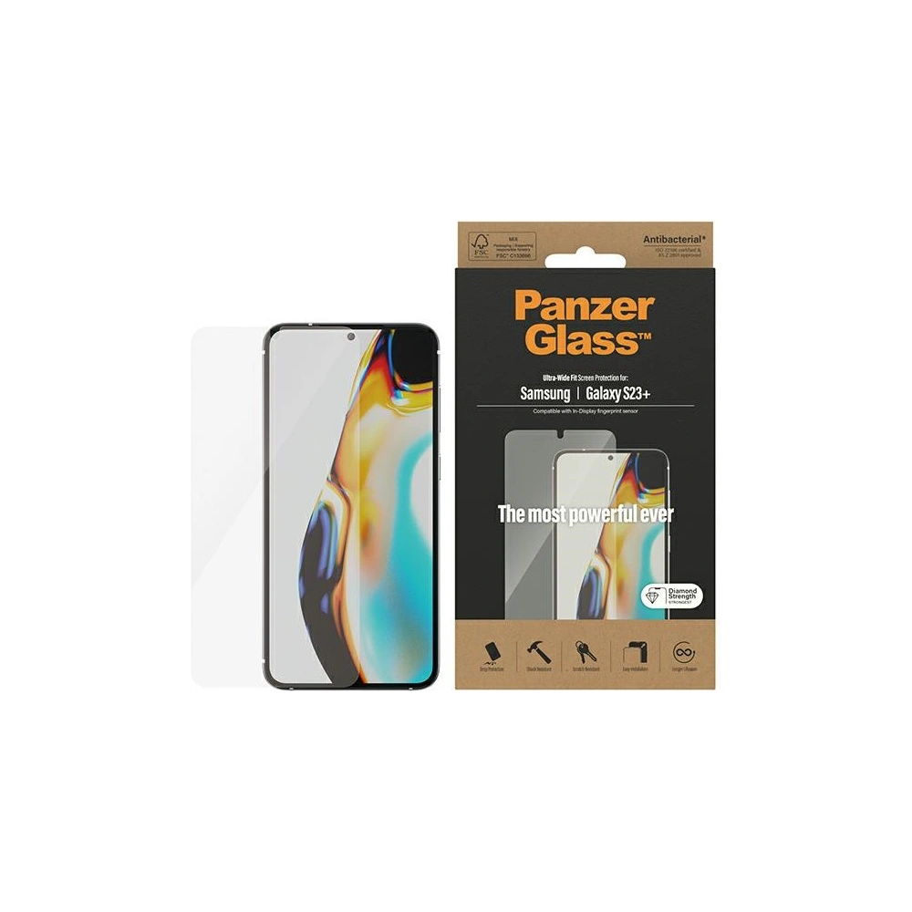 Hurtownia GSM - Tvrzené sklo PanzerGlass Ultra-Wide Fit Samsung Galaxy S23+ Plus Ochrana obrazovky 7323 - PZG374 - {ean13} - Hurt