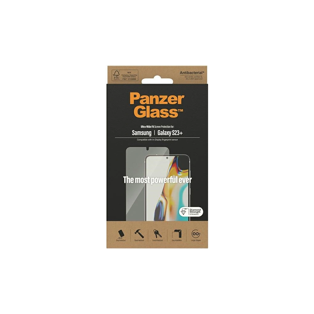 Hurtownia GSM - Tvrzené sklo PanzerGlass Ultra-Wide Fit Samsung Galaxy S23+ Plus Ochrana obrazovky 7323 - PZG374 - {ean13} - Hurt