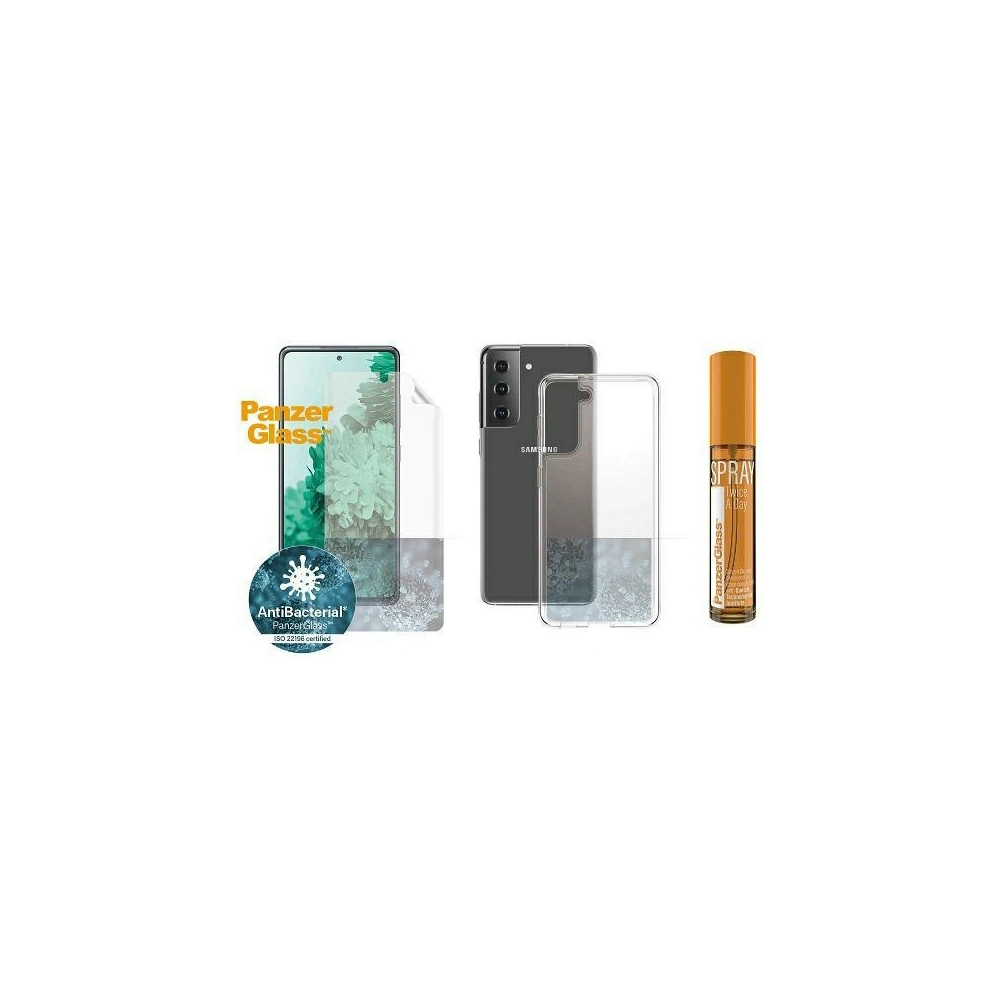 Hurtownia GSM - Készlet PanzerGlass Start Kit Samsung Galaxy S21 TPU képernyővédő, ClearCase tok, 30ml spray - PZG377 - {ean13} - Hurt
