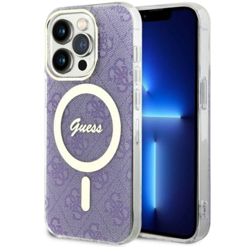 Etui Guess GUHMP14LH4STU Apple iPhone 14 Pro purpurowy/purple hardcase 4G MagSafe