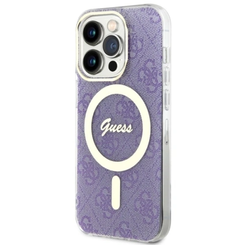 Etui Guess GUHMP14LH4STU Apple iPhone 14 Pro purpurowy/purple hardcase 4G MagSafe