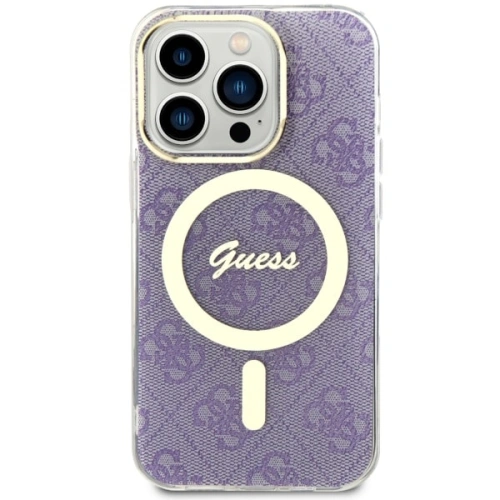 Etui Guess GUHMP14LH4STU Apple iPhone 14 Pro purpurowy/purple hardcase 4G MagSafe