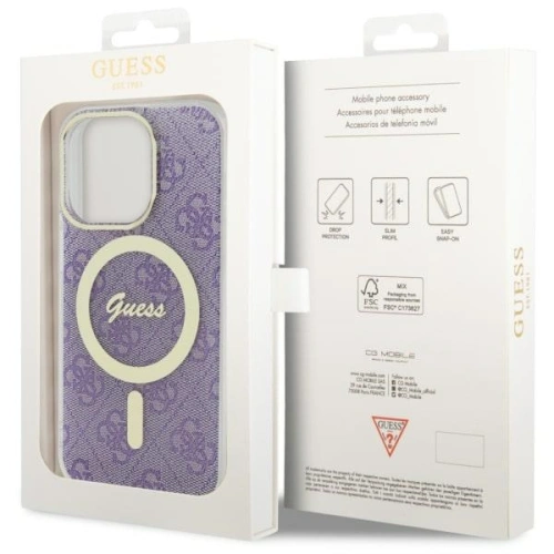 Etui Guess GUHMP14LH4STU Apple iPhone 14 Pro purpurowy/purple hardcase 4G MagSafe
