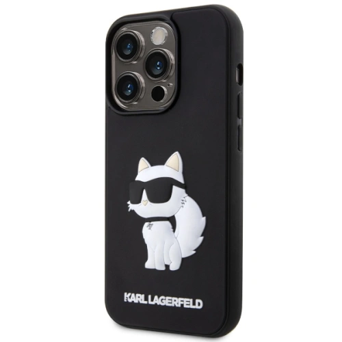 Etui Karl Lagerfeld KLHCP14X3DRKHNK Apple iPhone 14 Pro Max czarny/black hardcase Rubber Choupette 3D
