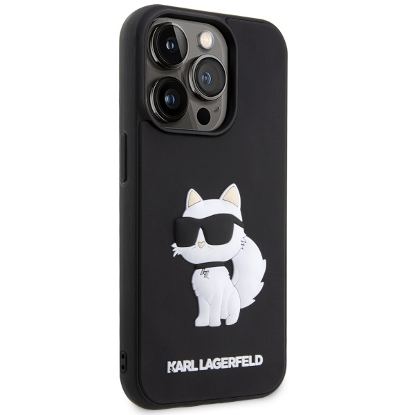 Kryt Karl Lagerfeld KLHCP14X3DRKHNK Apple iPhone 14 Pro Max black hardcase Rubber Choupette 3D