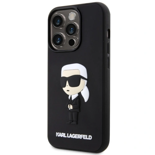 Etui Karl Lagerfeld KLHCP14X3DRKINK Apple iPhone 14 Pro Max czarny/black hardcase Rubber Ikonik 3D