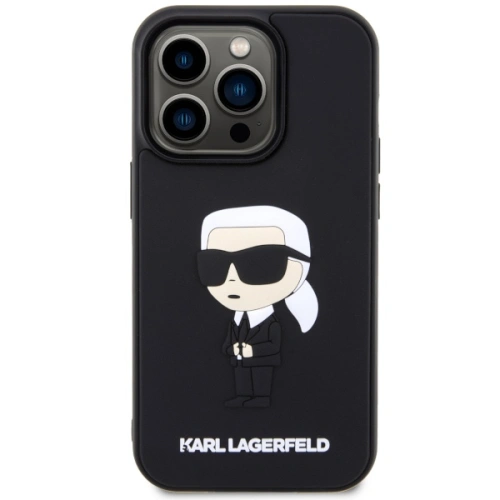 Etui Karl Lagerfeld KLHCP14X3DRKINK Apple iPhone 14 Pro Max czarny/black hardcase Rubber Ikonik 3D
