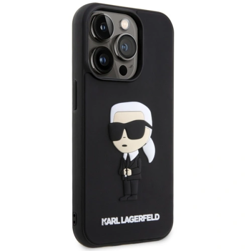 Etui Karl Lagerfeld KLHCP14X3DRKINK Apple iPhone 14 Pro Max czarny/black hardcase Rubber Ikonik 3D