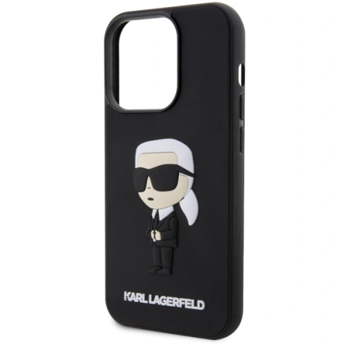 Etui Karl Lagerfeld KLHCP14X3DRKINK Apple iPhone 14 Pro Max czarny/black hardcase Rubber Ikonik 3D