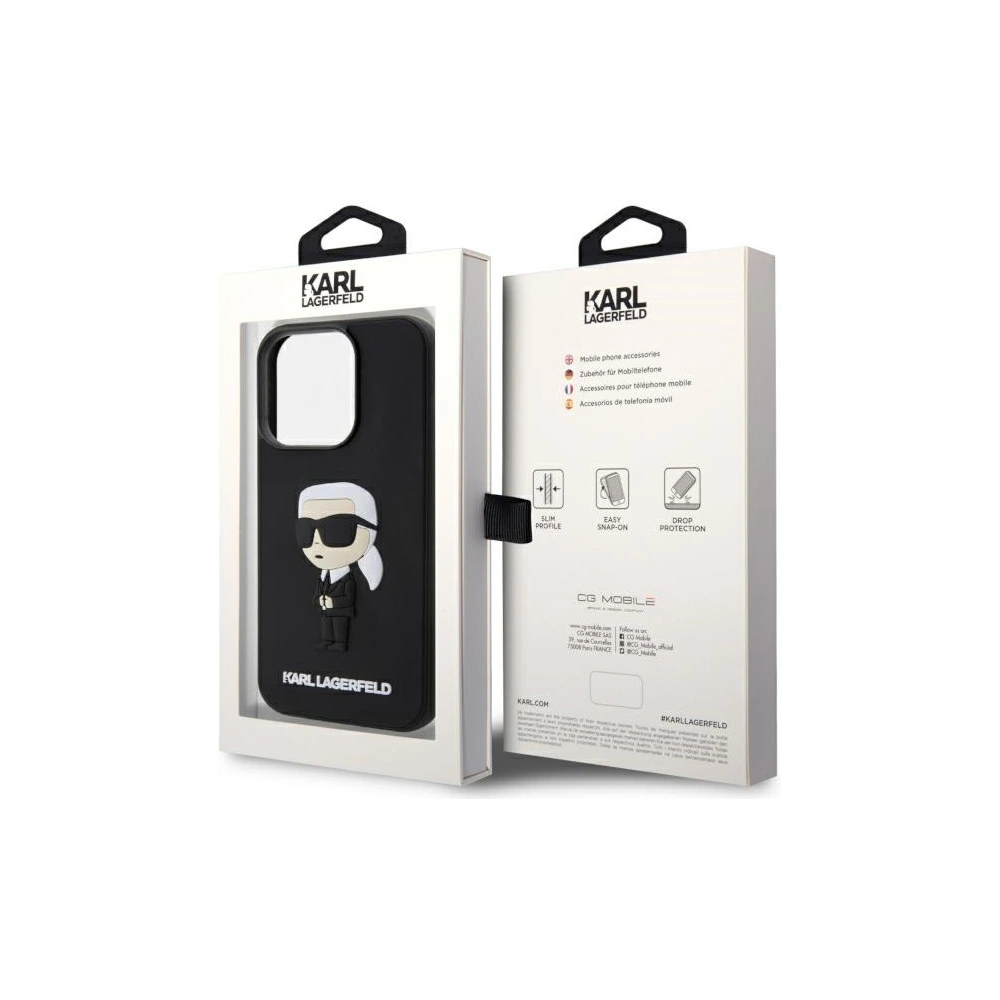 Hurtownia GSM - Etui Karl Lagerfeld KLHCP14X3DRKINK Apple iPhone 14 Pro Max negru/black hardcase Rubber Ikonik 3D - KLD1558 - {ean13} - Hurt