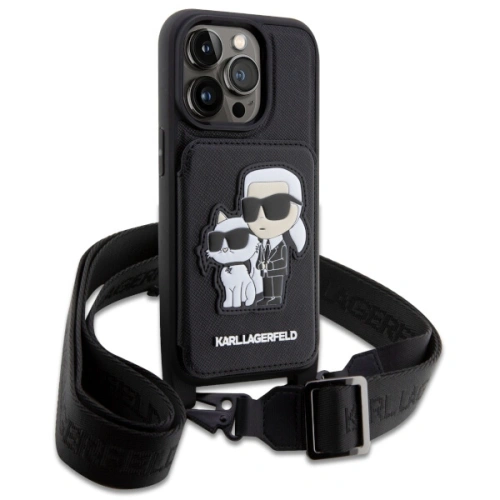 Etui Karl Lagerfeld KLHCP14XCSAKCPMK Apple iPhone 14 Pro Max hardcase czarny/black Crossbody Saffiano Etui Karl & Choupette