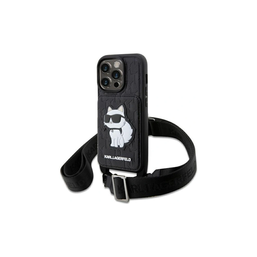 Hurtownia GSM - Etui Karl Lagerfeld KLHCP14XCSAKHPCK Apple iPhone 14 Pro Max hardcase černý/black Crossbody Saffiano Monogram Choupette - KLD1560 - {ean13} - Hurt