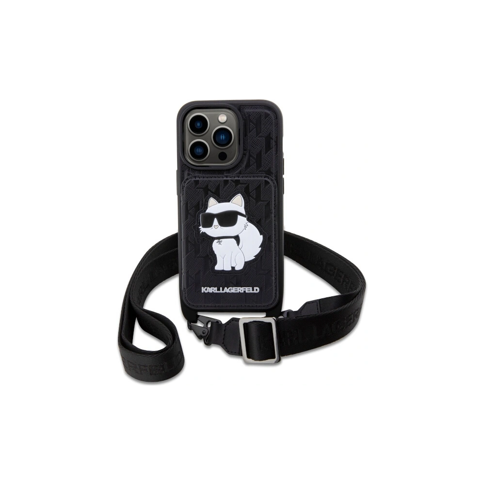 Hurtownia GSM - Etui Karl Lagerfeld KLHCP14XCSAKHPCK Apple iPhone 14 Pro Max hardcase černý/black Crossbody Saffiano Monogram Choupette - KLD1560 - {ean13} - Hurt