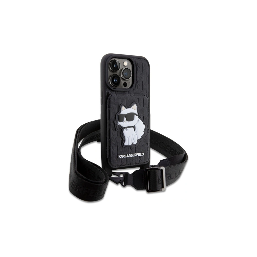 Hurtownia GSM - Etui Karl Lagerfeld KLHCP14XCSAKHPCK Apple iPhone 14 Pro Max hardcase černý/black Crossbody Saffiano Monogram Choupette - KLD1560 - {ean13} - Hurt