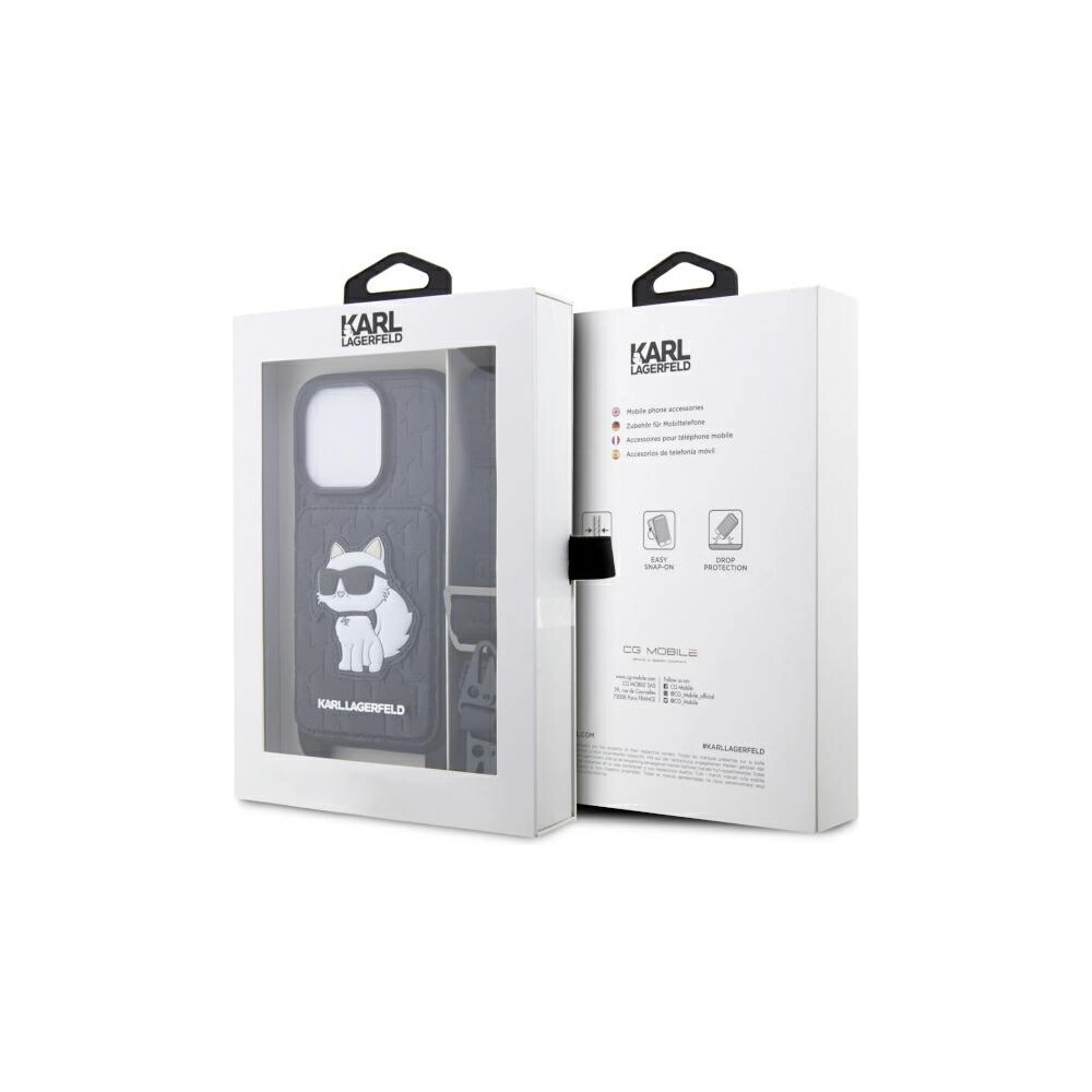 Hurtownia GSM - Etui Karl Lagerfeld KLHCP14XCSAKHPCK Apple iPhone 14 Pro Max kemény tok fekete/black Crossbody Saffiano Monogram Choupette - KLD1560 - {ean13} - Hurt