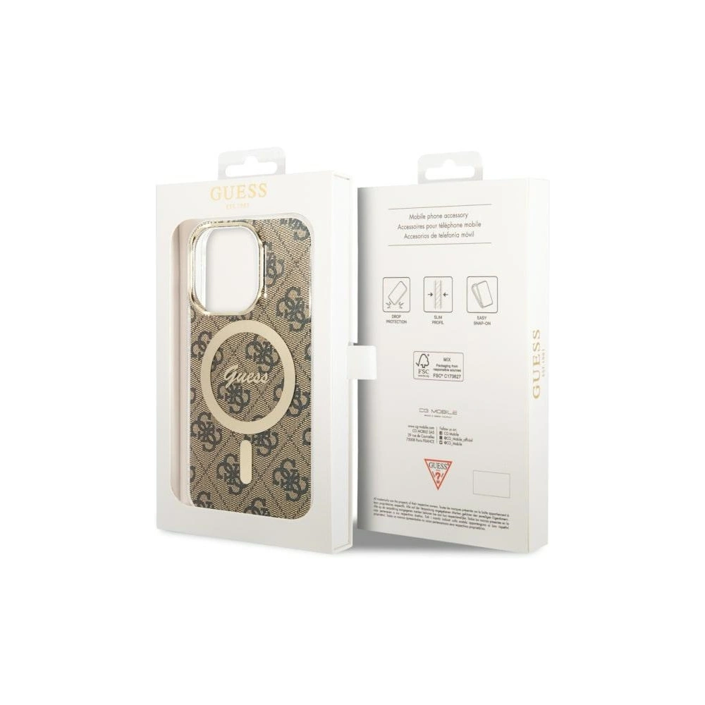 Hurtownia GSM - Etui Guess GUHMP14LH4STW Apple iPhone 14 Pro maron/brown hardcase 4G MagSafe - GUE2476 - {ean13} - Hurt