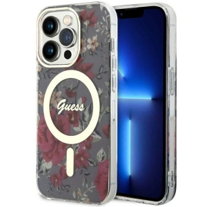 Hurtownia GSM - Etui Guess GUHMP14LHCFWSA Apple iPhone 14 Pro verde/khaki hardcase Flower MagSafe - GUE2477 - {ean13} - Hurt