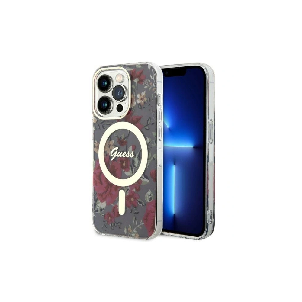 Hurtownia GSM - Etui Guess GUHMP14LHCFWSA Apple iPhone 14 Pro verde/khaki hardcase Flower MagSafe - GUE2477 - {ean13} - Hurt