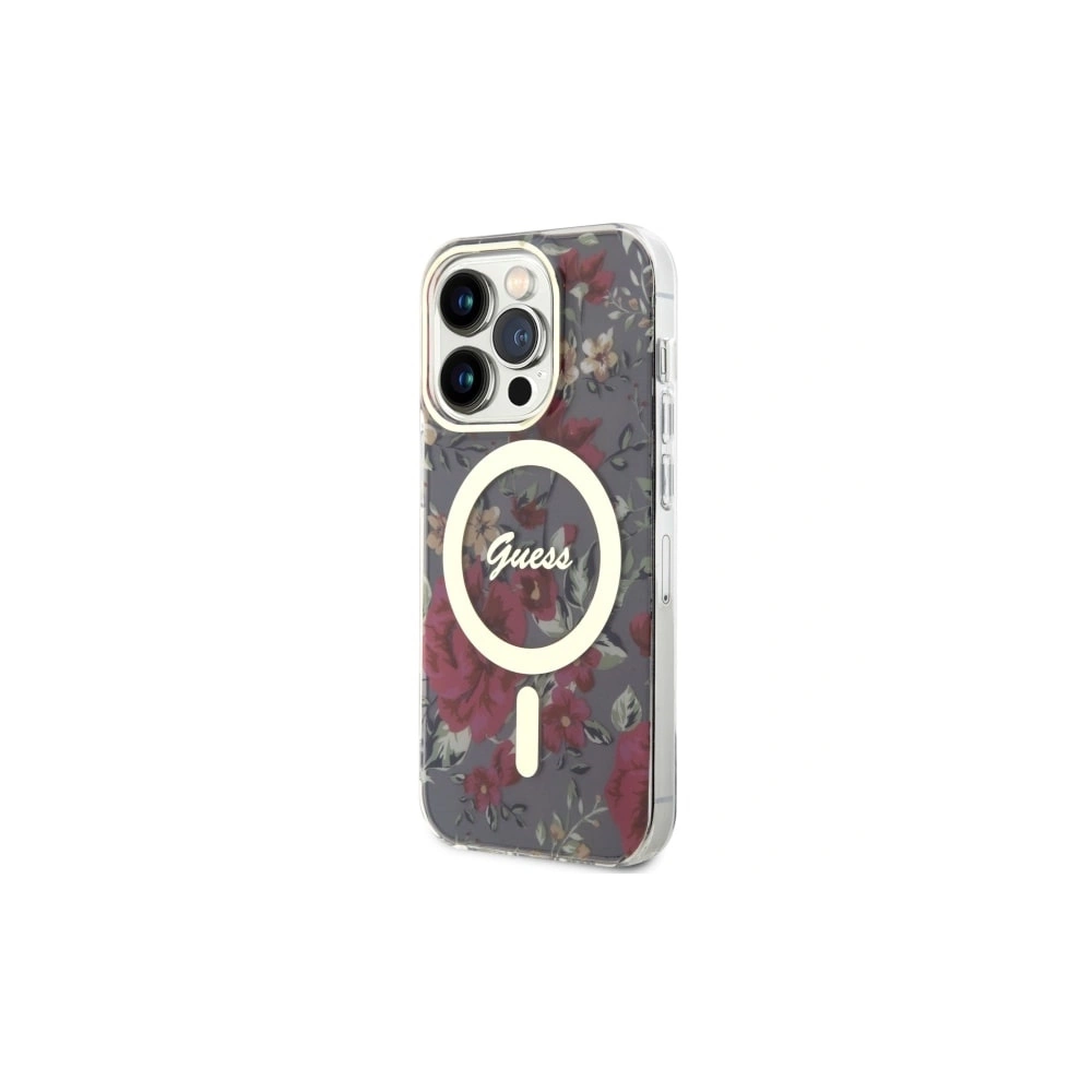 Hurtownia GSM - Etui Guess GUHMP14LHCFWSA Apple iPhone 14 Pro verde/khaki hardcase Flower MagSafe - GUE2477 - {ean13} - Hurt