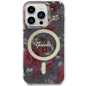 Etui Guess GUHMP14LHCFWSA Apple iPhone 14 Pro zielony/khaki hardcase Flower MagSafe
