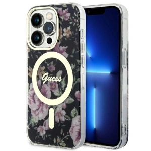 Etui Guess GUHMP14LHCFWSK Apple iPhone 14 Pro czarny/black hardcase Flower MagSafe