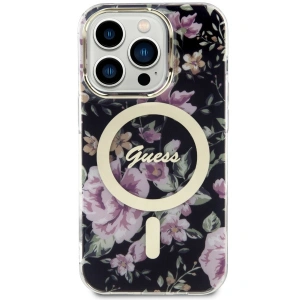 Etui Guess GUHMP14LHCFWSK Apple iPhone 14 Pro czarny/black hardcase Flower MagSafe