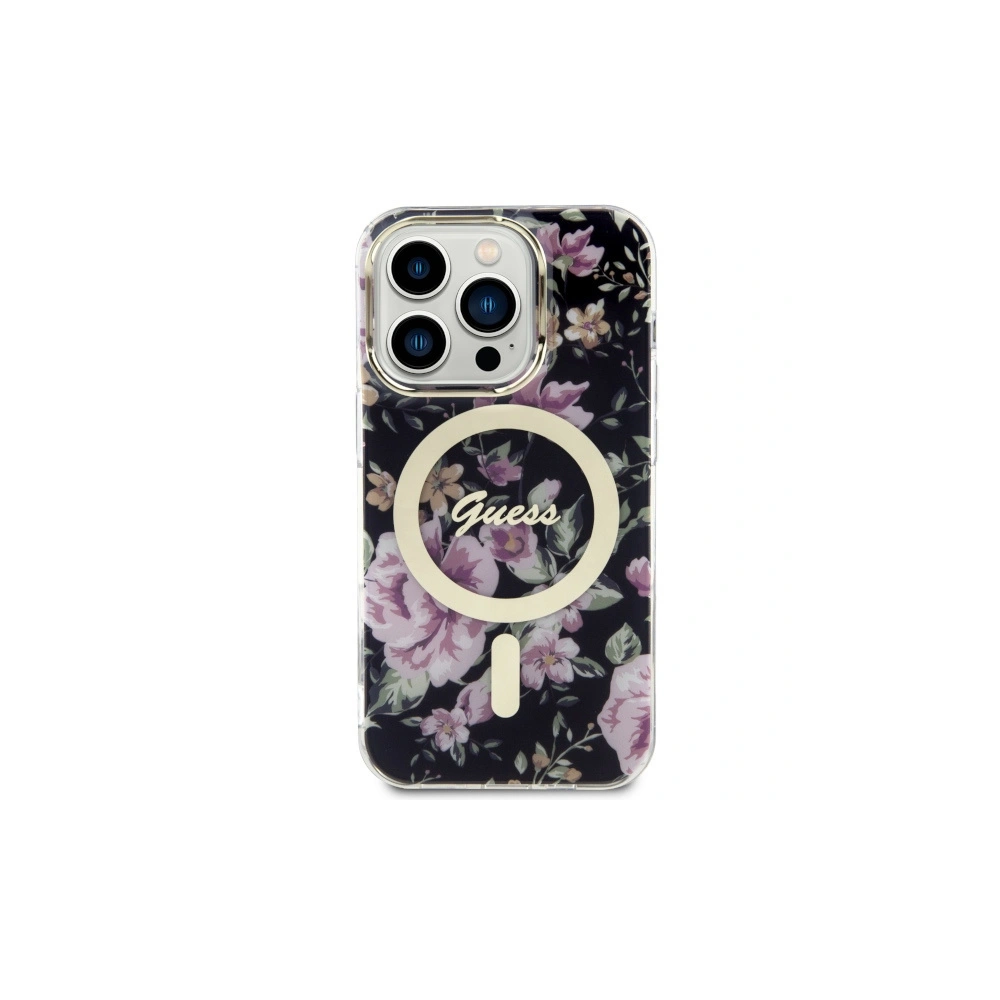 Hurtownia GSM - Etui Guess GUHMP14LHCFWSK Apple iPhone 14 Pro negru/black hardcase Flower MagSafe - GUE2478 - {ean13} - Hurt