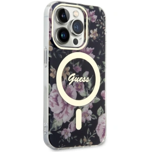 Etui Guess GUHMP14LHCFWSK Apple iPhone 14 Pro czarny/black hardcase Flower MagSafe