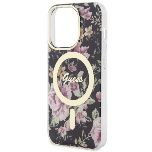 Etui Guess GUHMP14LHCFWSK Apple iPhone 14 Pro czarny/black hardcase Flower MagSafe