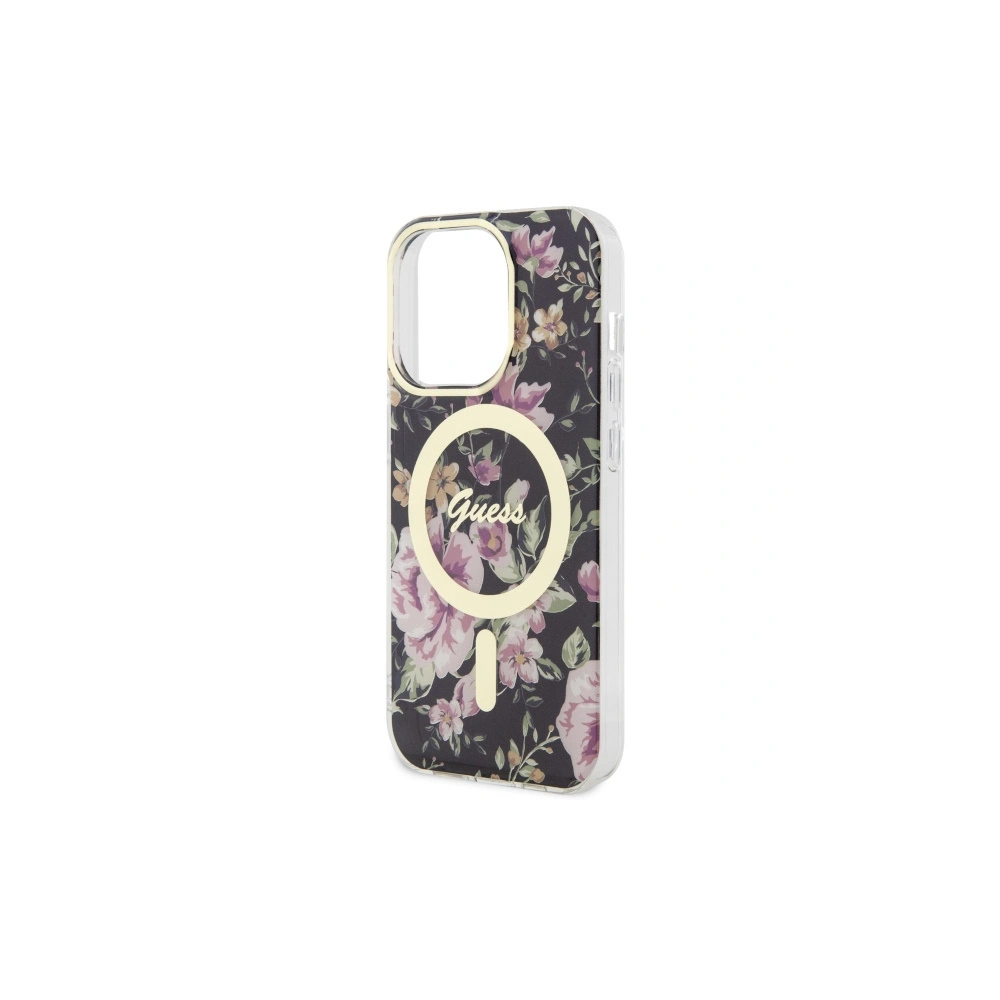 Hurtownia GSM - Etui Guess GUHMP14LHCFWSK Apple iPhone 14 Pro negru/black hardcase Flower MagSafe - GUE2478 - {ean13} - Hurt