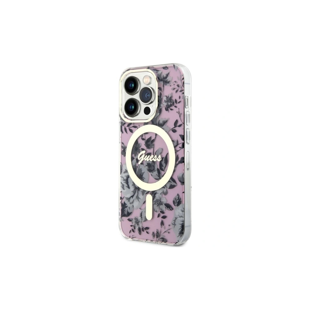 Hurtownia GSM - Etui Guess GUHMP14LHCFWSP Apple iPhone 14 Pro rózsaszín/pink hardcase Flower MagSafe - GUE2479 - {ean13} - Hurt