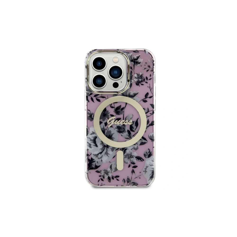 Hurtownia GSM - Etui Guess GUHMP14LHCFWSP Apple iPhone 14 Pro rózsaszín/pink hardcase Flower MagSafe - GUE2479 - {ean13} - Hurt