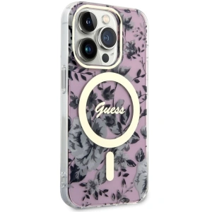 Etui Guess GUHMP14LHCFWSP Apple iPhone 14 Pro różowy/pink hardcase Flower MagSafe