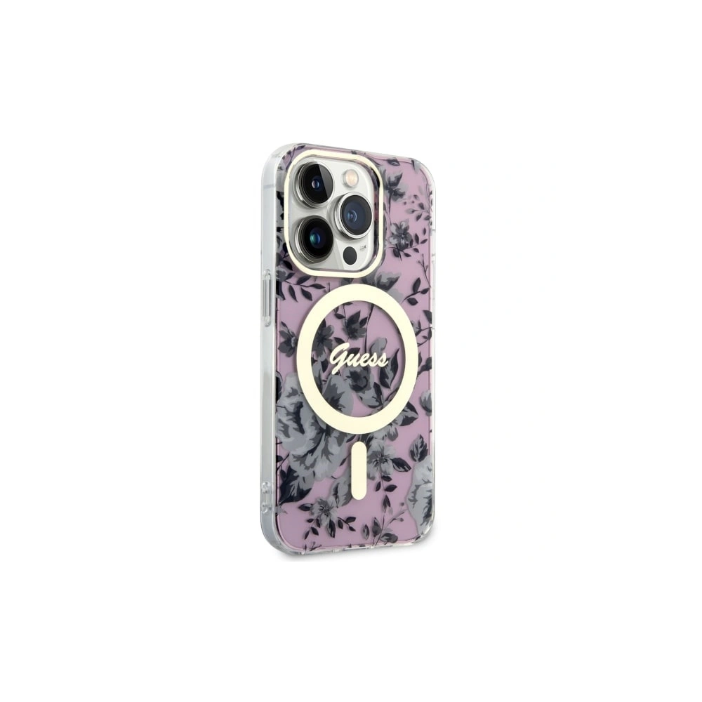 Hurtownia GSM - Etui Guess GUHMP14LHCFWSP Apple iPhone 14 Pro rózsaszín/pink hardcase Flower MagSafe - GUE2479 - {ean13} - Hurt