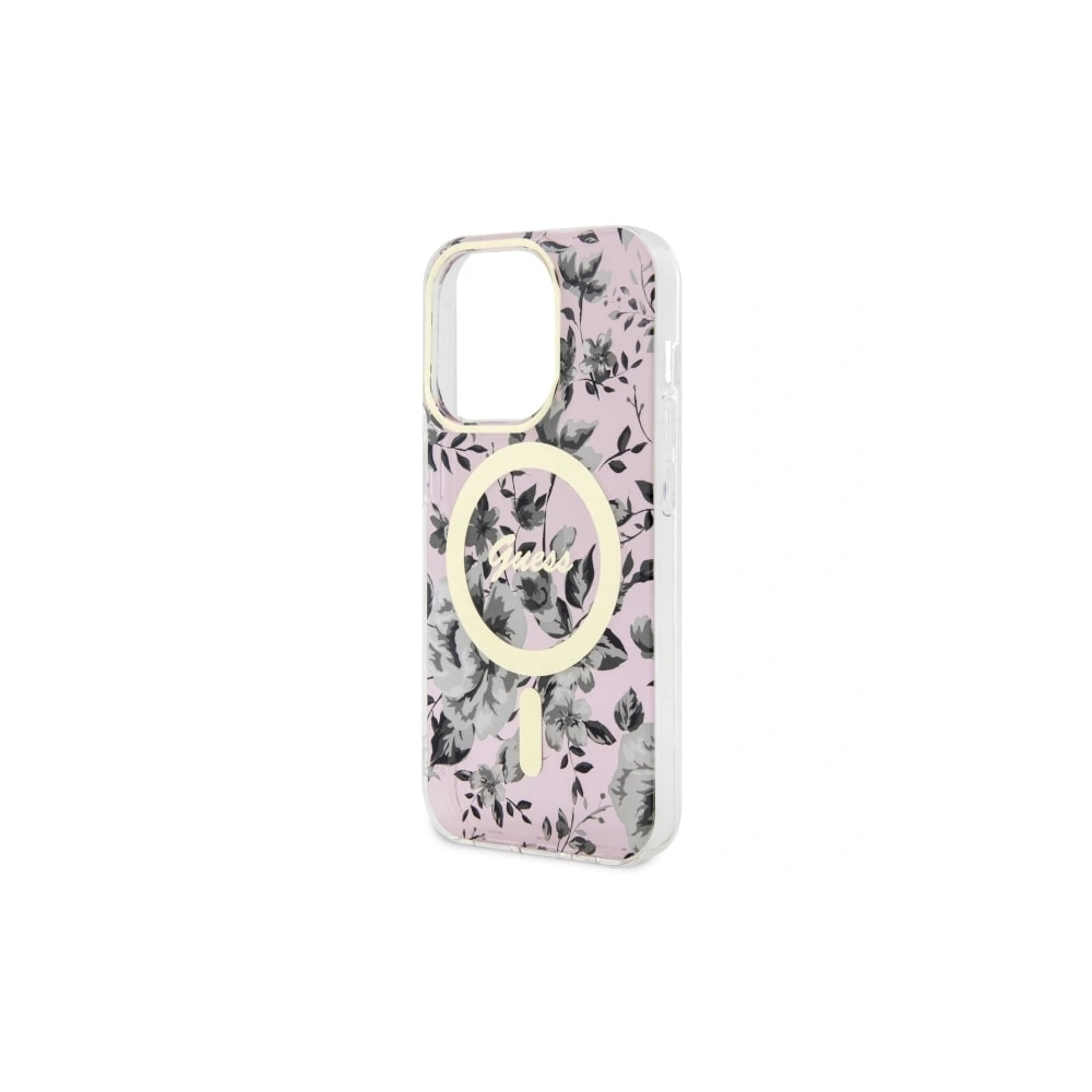 Hurtownia GSM - Etui Guess GUHMP14LHCFWSP Apple iPhone 14 Pro różowy/pink hardcase Flower MagSafe - GUE2479 - {ean13} - Hurt