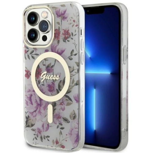 Guess Distributor - 3666339115654 - GUE2480 - Guess GUHMP14LHCFWST Apple iPhone 14 Pro transparent hardcase Flower MagSafe - B2B homescreen