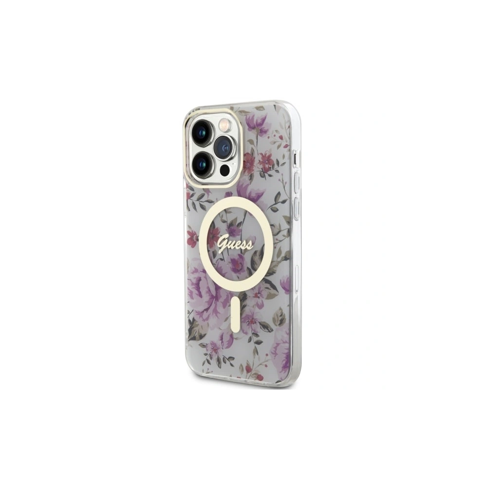 Hurtownia GSM - Etui Guess GUHMP14LHCFWST Apple iPhone 14 Pro transparent hardcase Flower MagSafe - GUE2480 - {ean13} - Hurt