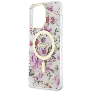 Etui Guess GUHMP14LHCFWST Apple iPhone 14 Pro transparent hardcase Flower MagSafe