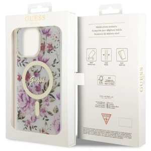 Etui Guess GUHMP14LHCFWST Apple iPhone 14 Pro transparent hardcase Flower MagSafe