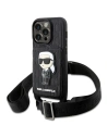 Etui Karl Lagerfeld KLHCP14XCSAKHPKK Apple iPhone 14 Pro Max hardcase negru/black Crossbody Saffiano Monogram Ikonik