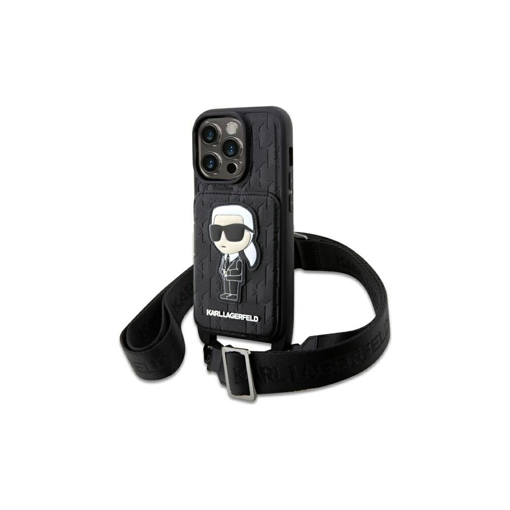 Hurtownia GSM - Etui Karl Lagerfeld KLHCP14XCSAKHPKK Apple iPhone 14 Pro Max hardcase negru/black Crossbody Saffiano Monogram Ikonik - KLD1561 - {ean13} - Hurt