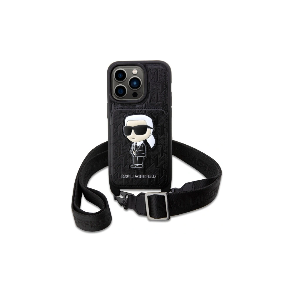 Hurtownia GSM - Etui Karl Lagerfeld KLHCP14XCSAKHPKK Apple iPhone 14 Pro Max hardcase negru/black Crossbody Saffiano Monogram Ikonik - KLD1561 - {ean13} - Hurt