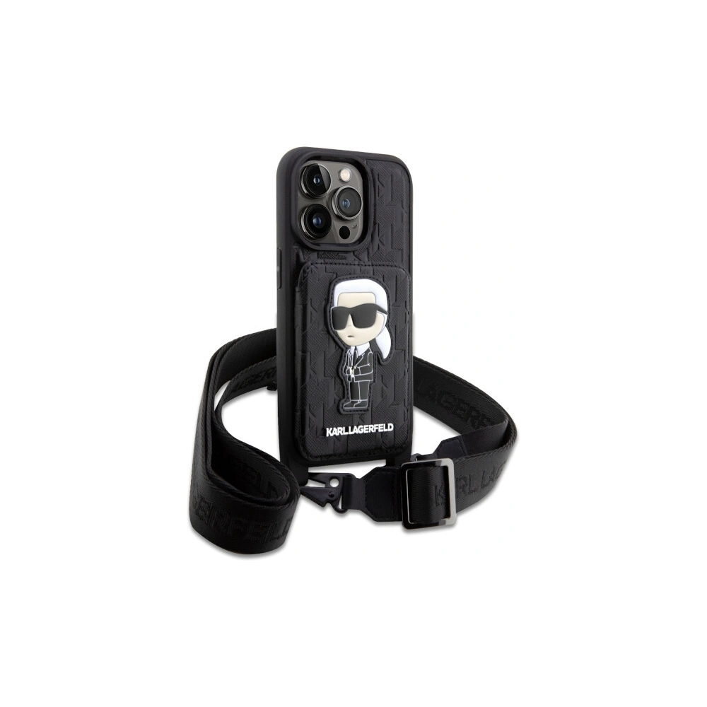 Hurtownia GSM - Etui Karl Lagerfeld KLHCP14XCSAKHPKK Apple iPhone 14 Pro Max hardcase negru/black Crossbody Saffiano Monogram Ikonik - KLD1561 - {ean13} - Hurt