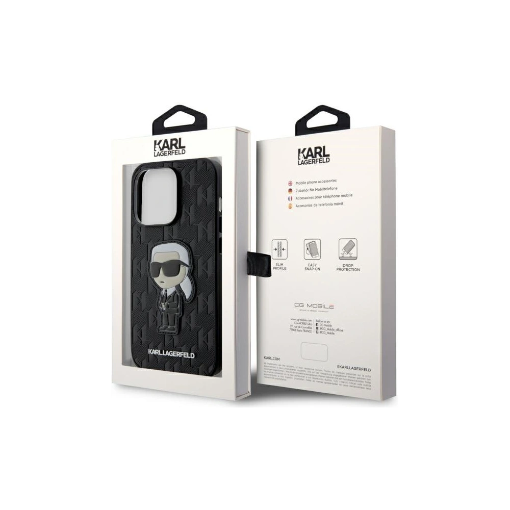 Hurtownia GSM - Etui Karl Lagerfeld KLHCP14XSAKHPKK Apple iPhone 14 Pro Max negru/black Saffiano Monogram Ikonik - KLD1563 - {ean13} - Hurt
