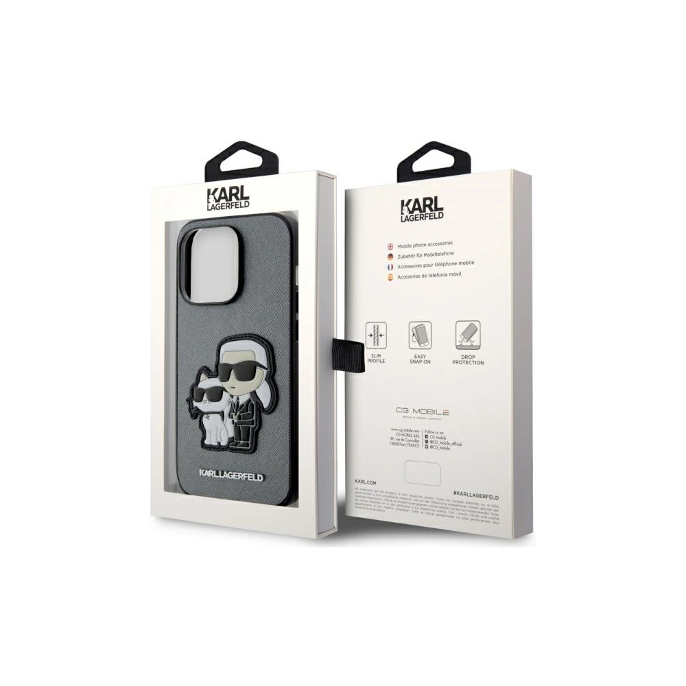 Hurtownia GSM - Etui Karl Lagerfeld KLHCP14XSANKCPG Apple iPhone 14 Pro Max hardcase argintiu/silver Saffiano Etui Karl & Choupette - KLD1564 - {ean13} - Hurt