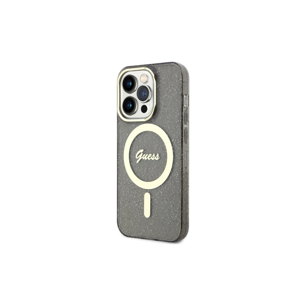 Hurtownia GSM - Etui Guess GUHMP14LHCMCGK Apple iPhone 14 Pro negru/black hardcase Glitter Gold MagSafe - GUE2481 - {ean13} - Hurt