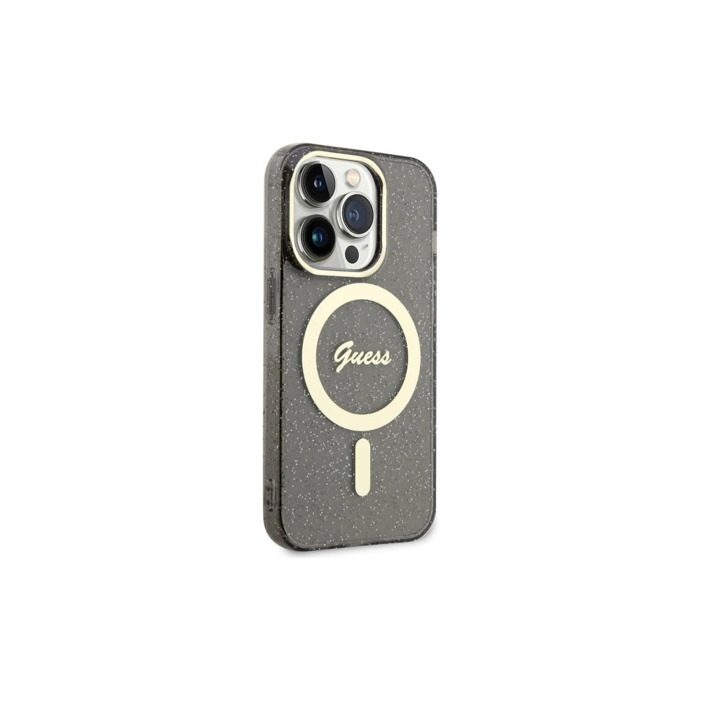 Hurtownia GSM - Etui Guess GUHMP14LHCMCGK Apple iPhone 14 Pro negru/black hardcase Glitter Gold MagSafe - GUE2481 - {ean13} - Hurt
